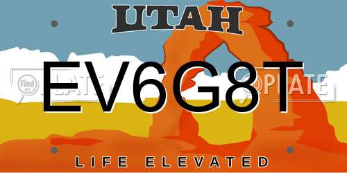 EV6G8T Utah License Plate