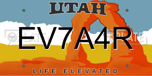 EV7A4R Utah License Plate