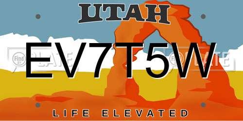 EV7T5W Utah License Plate