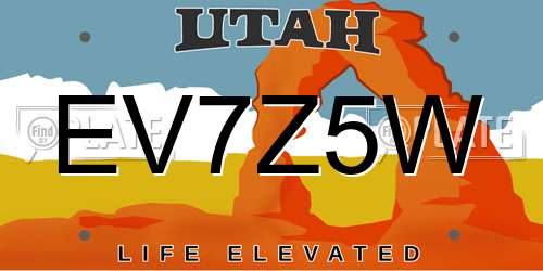 EV7Z5W Utah License Plate