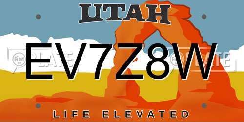 EV7Z8W Utah License Plate