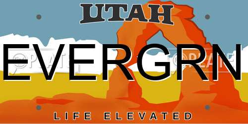 EVERGRN Utah License Plate
