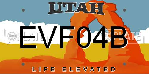 EVF04B Utah License Plate