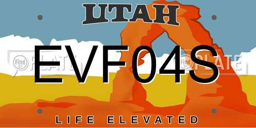 EVF04S Utah License Plate