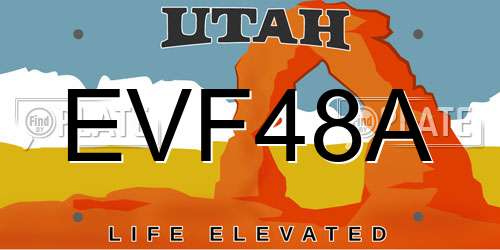 EVF48A Utah License Plate