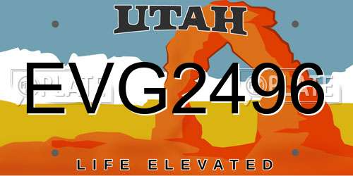 EVG2496 Utah License Plate