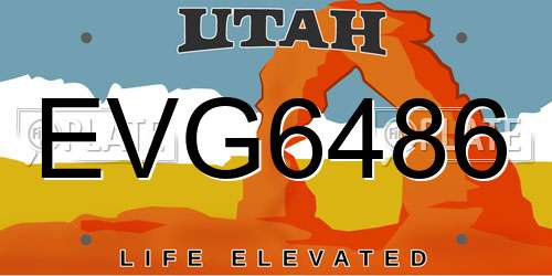 EVG6486 Utah License Plate