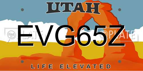 EVG65Z Utah License Plate