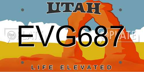 EVG687 Utah License Plate