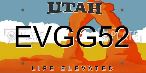 EVGG52 Utah License Plate