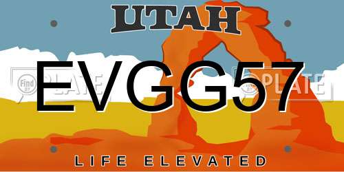 EVGG57 Utah License Plate
