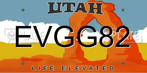 EVGG82 Utah License Plate