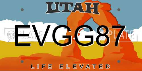 EVGG87 Utah License Plate