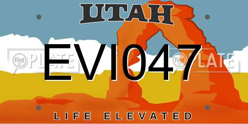 EVI047 Utah License Plate
