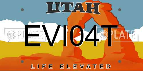 EVI04T Utah License Plate