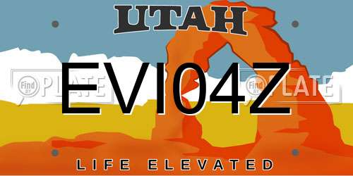 EVI04Z Utah License Plate