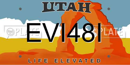 EVI48I Utah License Plate