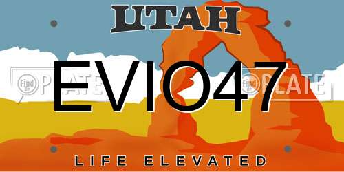 EVIO47 Utah License Plate