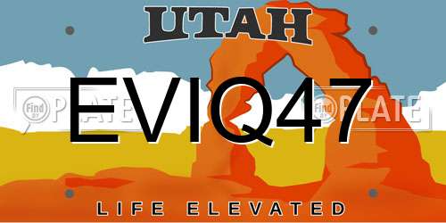 EVIQ47 Utah License Plate