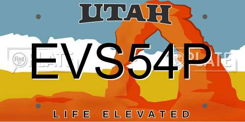 EVS54P Utah License Plate