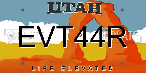 EVT44R Utah License Plate