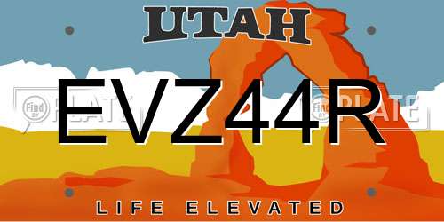 EVZ44R Utah License Plate