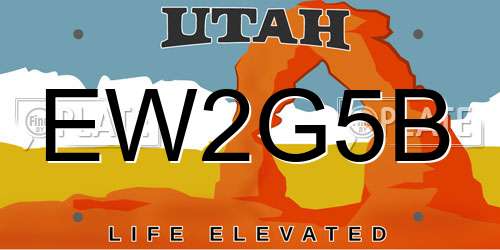 EW2G5B Utah License Plate