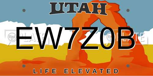EW7Z0B Utah License Plate