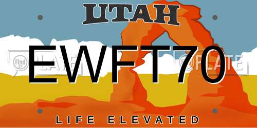 EWFT70 Utah License Plate