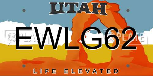 EWLG62 Utah License Plate