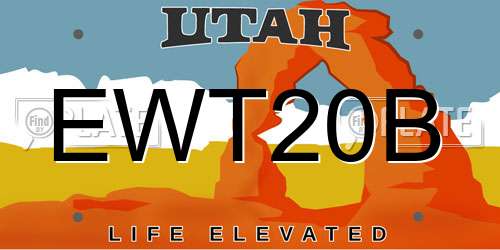 EWT20B Utah License Plate