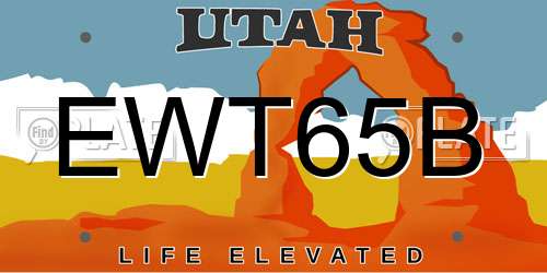 EWT65B Utah License Plate
