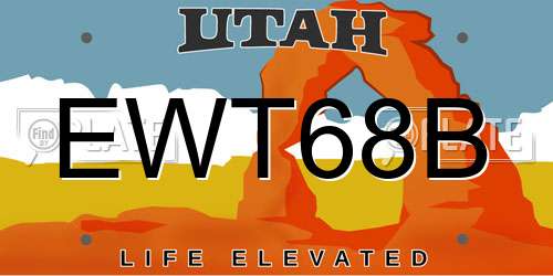 EWT68B Utah License Plate