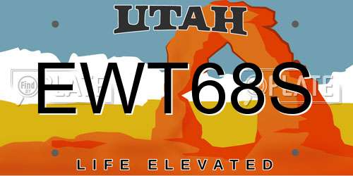 EWT68S Utah License Plate