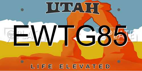 EWTG85 Utah License Plate