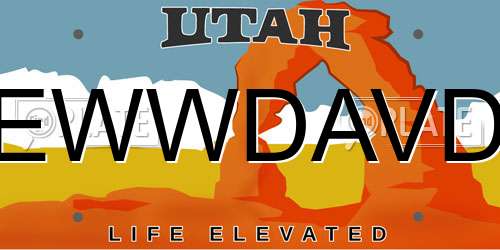 EWWDAVD Utah License Plate