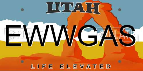EWWGAS Utah License Plate