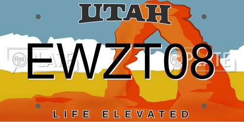 EWZT08 Utah License Plate