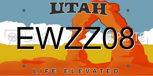 EWZZ08 Utah License Plate