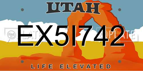 EX5I742 Utah License Plate