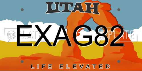 EXAG82 Utah License Plate