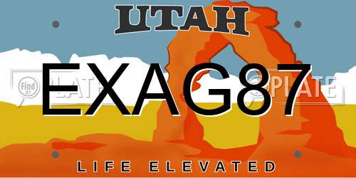 EXAG87 Utah License Plate