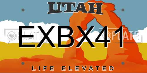 EXBX41 Utah License Plate