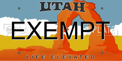 EXEMPT Utah License Plate