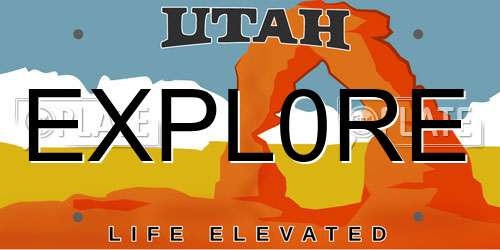 EXPL0RE Utah License Plate