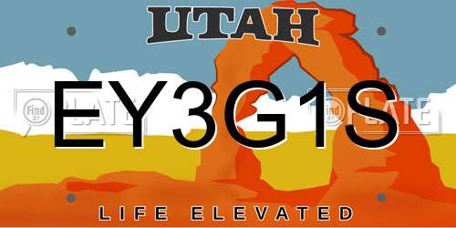EY3G1S Utah License Plate