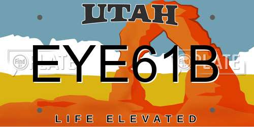 EYE61B Utah License Plate