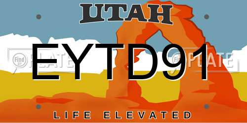 EYTD91 Utah License Plate