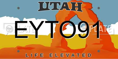 EYTO91 Utah License Plate