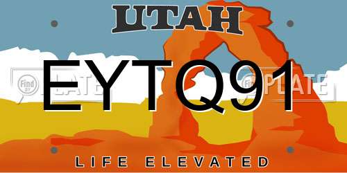 EYTQ91 Utah License Plate